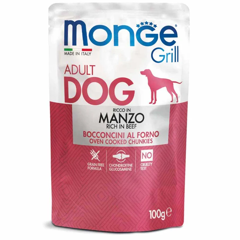 Alimento cane Monge Grill manzo 100g