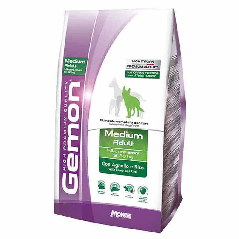 Alimento cane Monge Gemon Medium Adult agnello e riso 15kg
