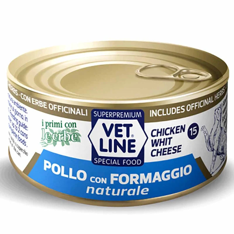 Alimento umido gatto adulto pollo con formaggio naturale 70g Vet Line