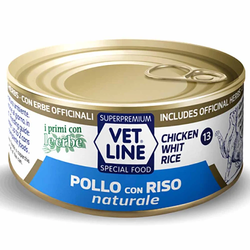 Alimento umido gatto adulto pollo con riso naturale 70g Vet Line