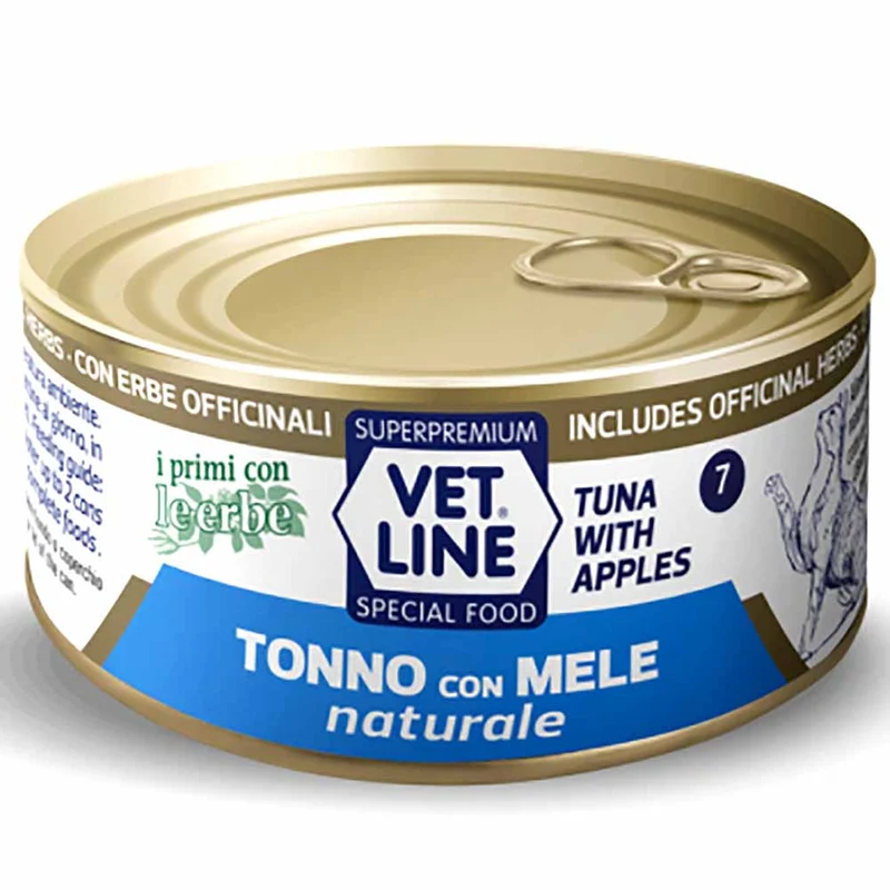 Alimento umido gatto adulto tonno con mele naturale 70g Vet Line