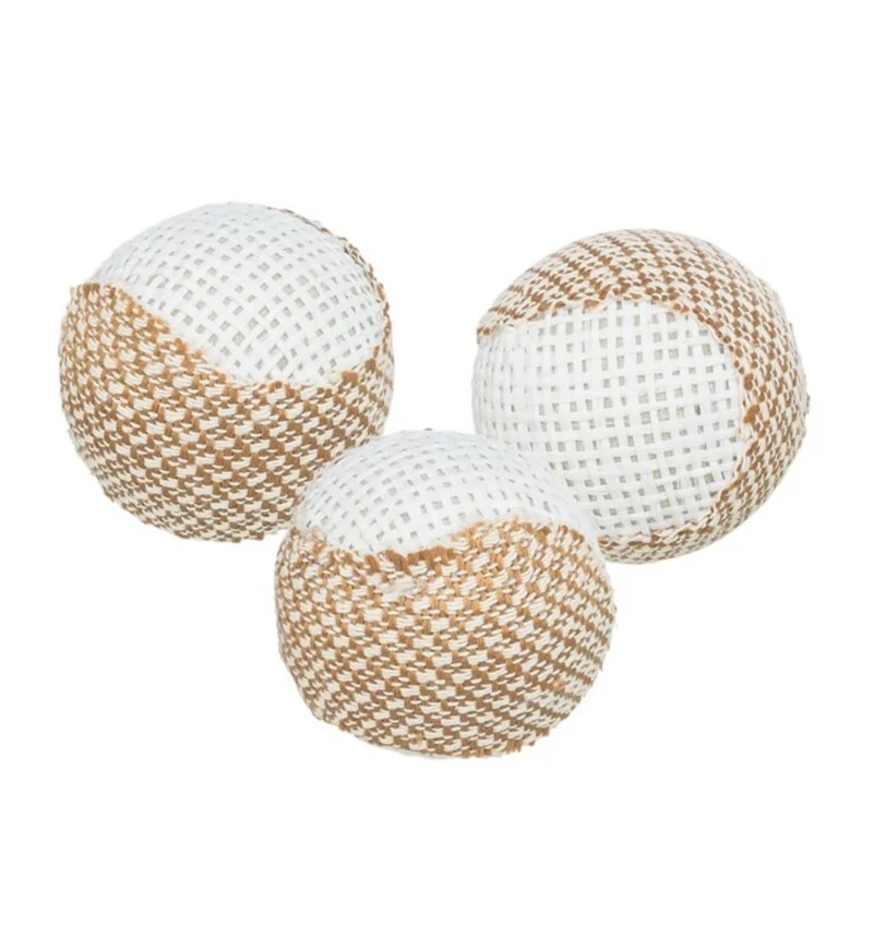 TRIXIE GATTO GIOCO SET DI PALLINE IN JUTA 3 PEZZI 5 CM