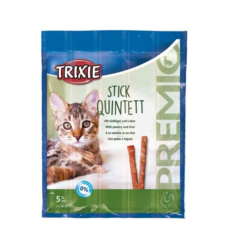 TRIXIE GATTO SNACK PREMIO QUADRO STICKS POLLO FEGATO 5 X 5 GR