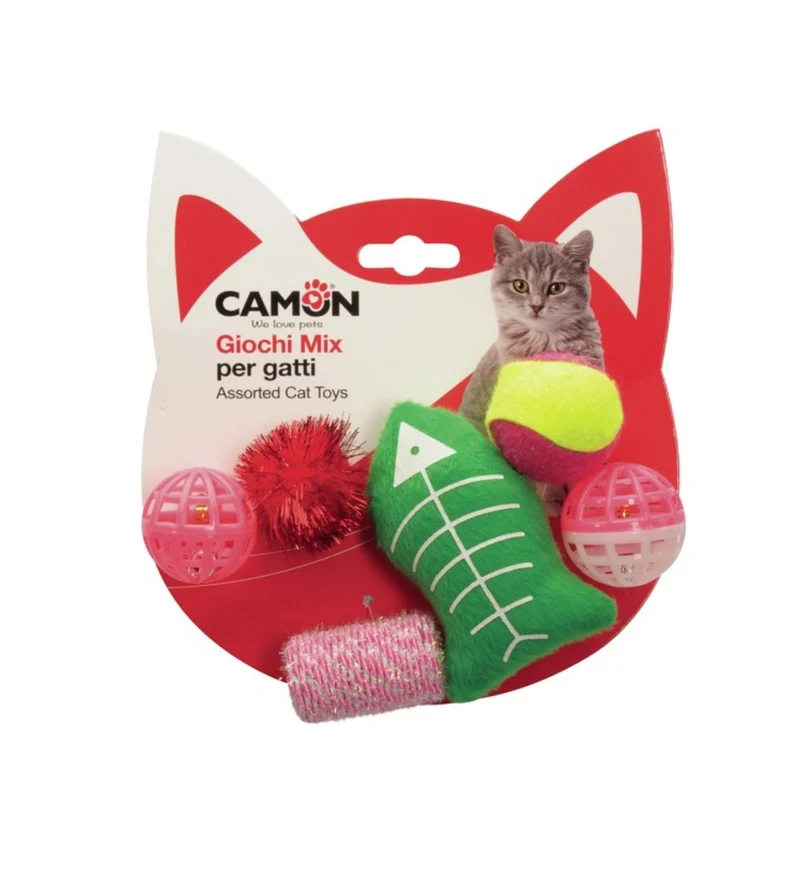 CAMON GATTO GIOCO IN POLIESTERE E PLASTICA KIT 6 PEZZI