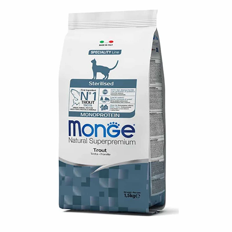 Alimento gatto Monge Natural Monoprotein sterilised Trota