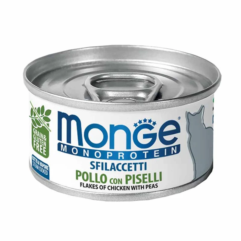 Alimento gatto Monge Monoprotein Pollo con piselli 80g