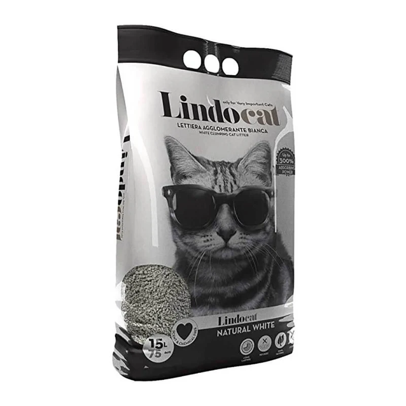 Lettiera agglomerante Lindocat Natural White 15 lt