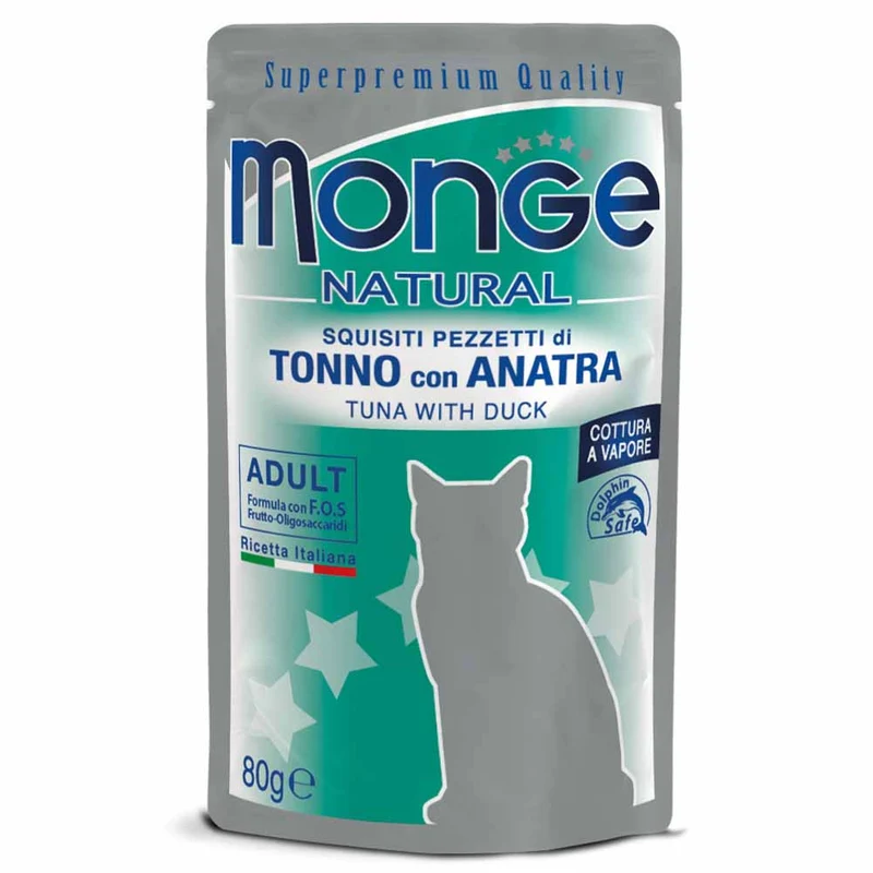 Alimento gatto Monge Natural tonno e anatra 80g