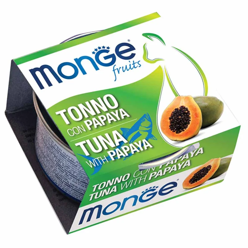 Alimento gatto Monge Fruit Tonno con papaya 80g