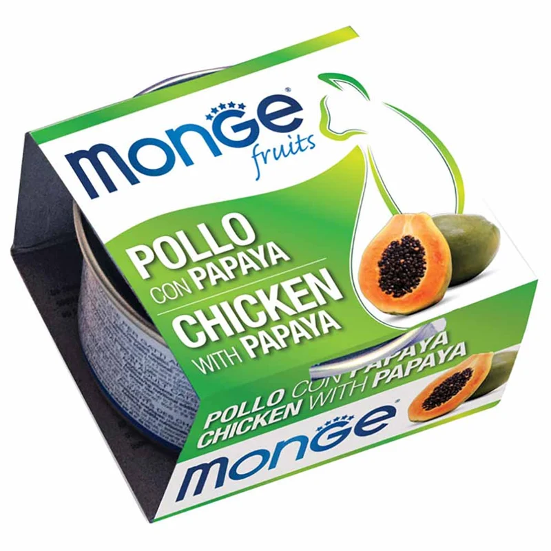 Alimento gatto Monge Fruit pollo e papaya 80g