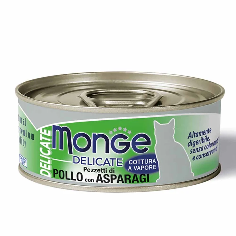 Alimento gatto Monge Delicate pollo con asparagi 80g
