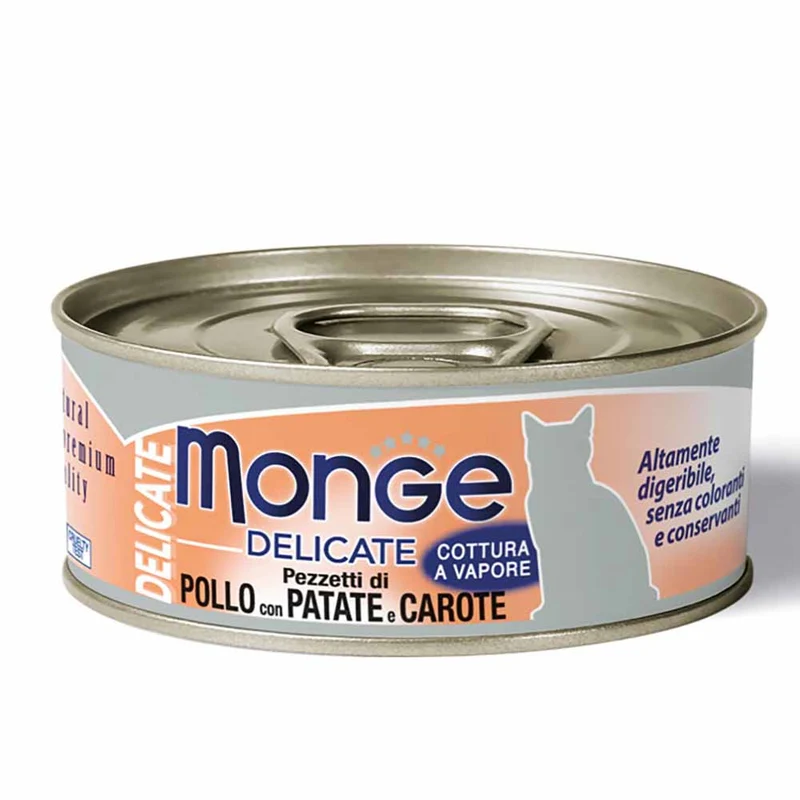 Alimento gatto Monge Delicate pollo con patate e carote 80g