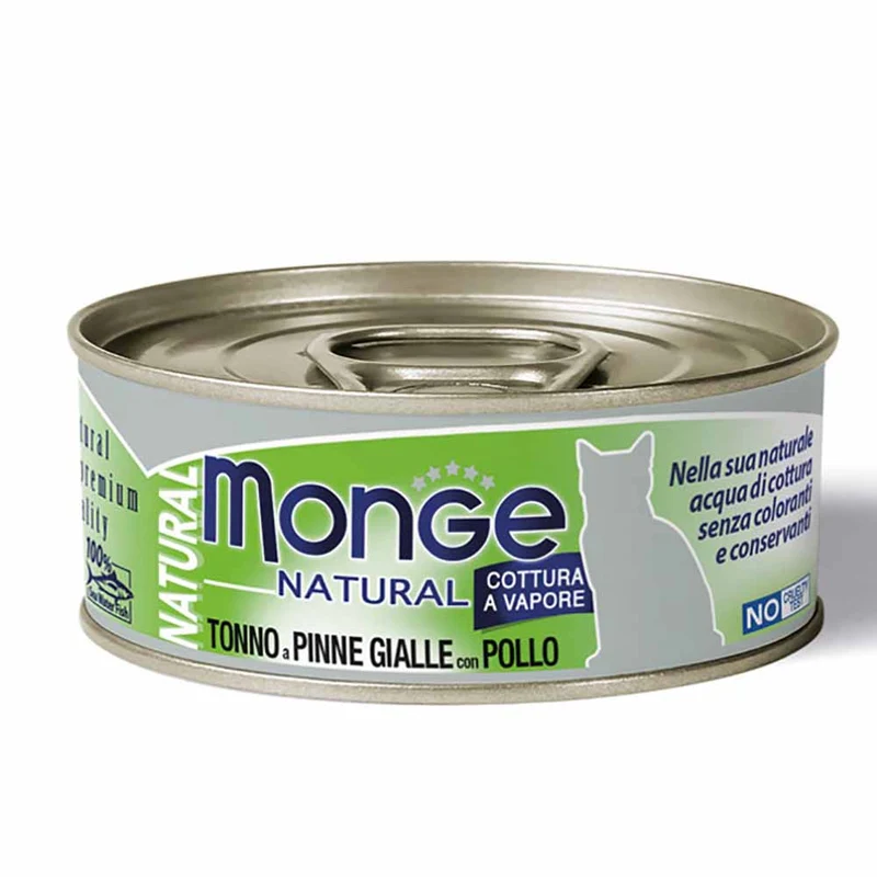 Alimento gatto Monge Natural tonno con pollo 80g