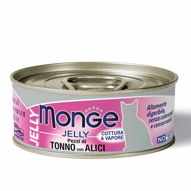 Alimento gatto Monge Jelly tonno con alici 80g