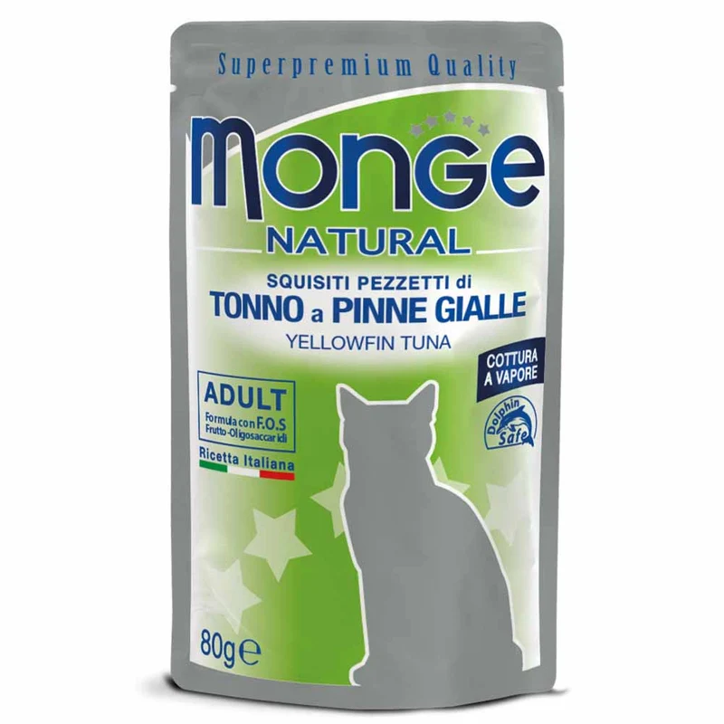 Alimento gatto Monge Natural tonno pinne gialle 80g
