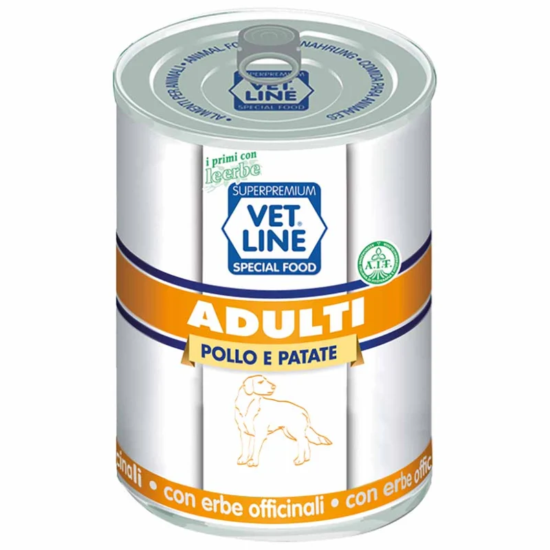 Alimento umido cane adulto pollo e patate 400g Vet Line