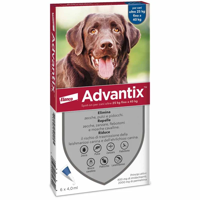 Antiparassitario Advantix per cani da 25 a 40kg 6 pipette