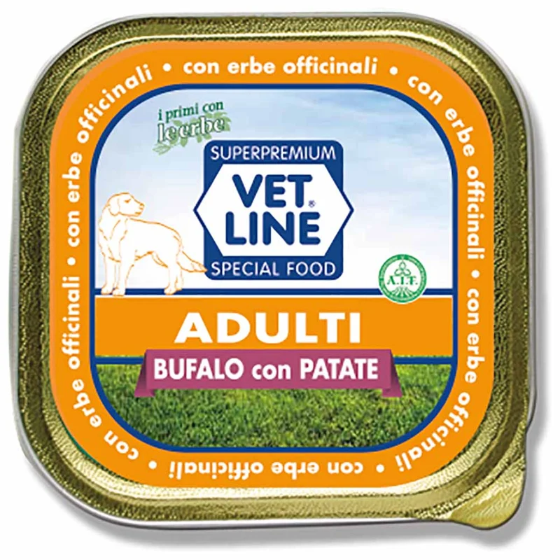 Alimento umido cane adulto bufalo con patate Vet Line