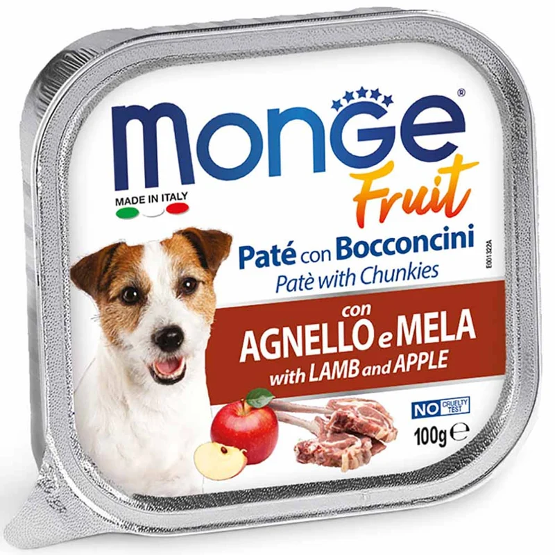 Alimento cane Monge Fruit agnello e Mela 100g