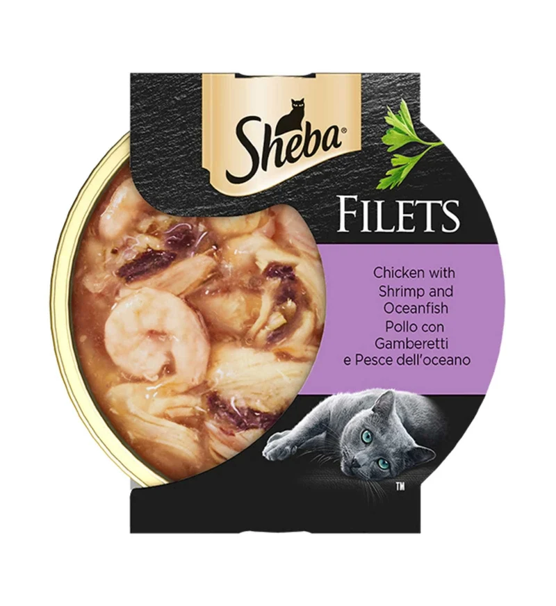 SHEBA GATTO FILETS POLLO CON GAMBERETTI E PESCE DELL'OCEANO DA 60 GR