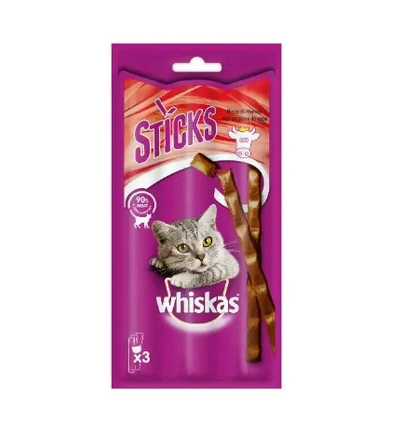 MARS WHISKAS GATTO SNACK CATSTICKS MANZO 3 PEZZI 18 GR