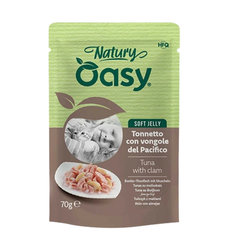 OASY NATURY GATTO TONNO CON VONGOLE DA 70 GR IN BUSTINA