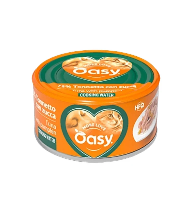 OASY MORE LOVE GATTO TONNO CON ZUCCA DA 70 GR IN LATTINA