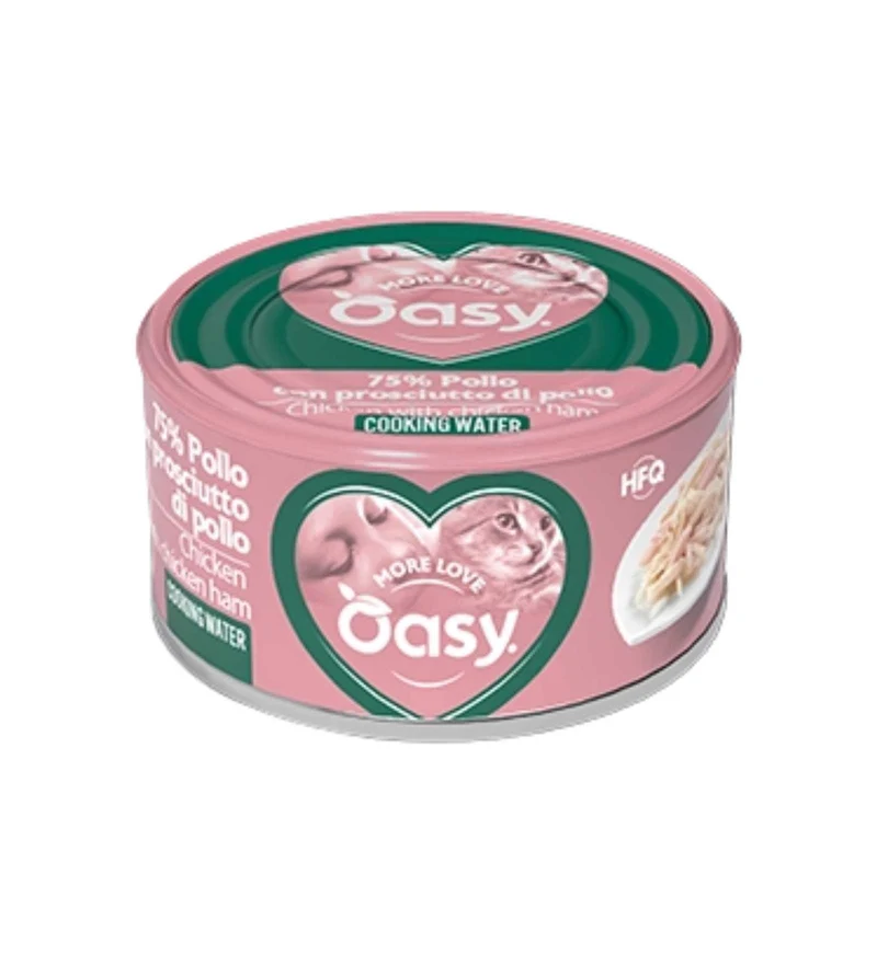 OASY MORE LOVE GATTO POLLO CON PROSCIUTTO DA 70 GR IN LATTINA