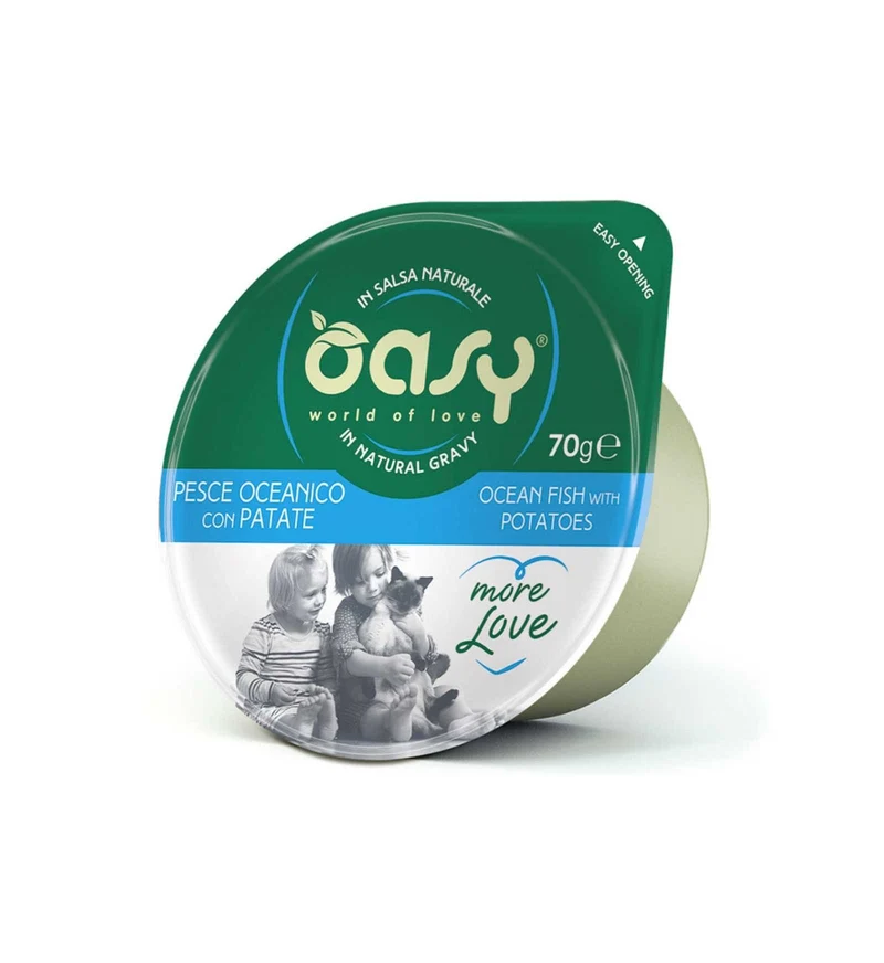 OASY MORE LOVE GATTO PESCE OCEANICO CON PATATE DA 70 GR IN VASCHETTA