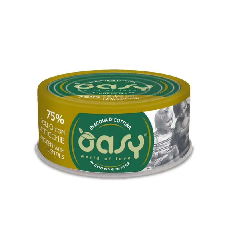 OASY MORE LOVE GATTO POLLO CON LENTICCHIE DA 70 GR IN LATTINA