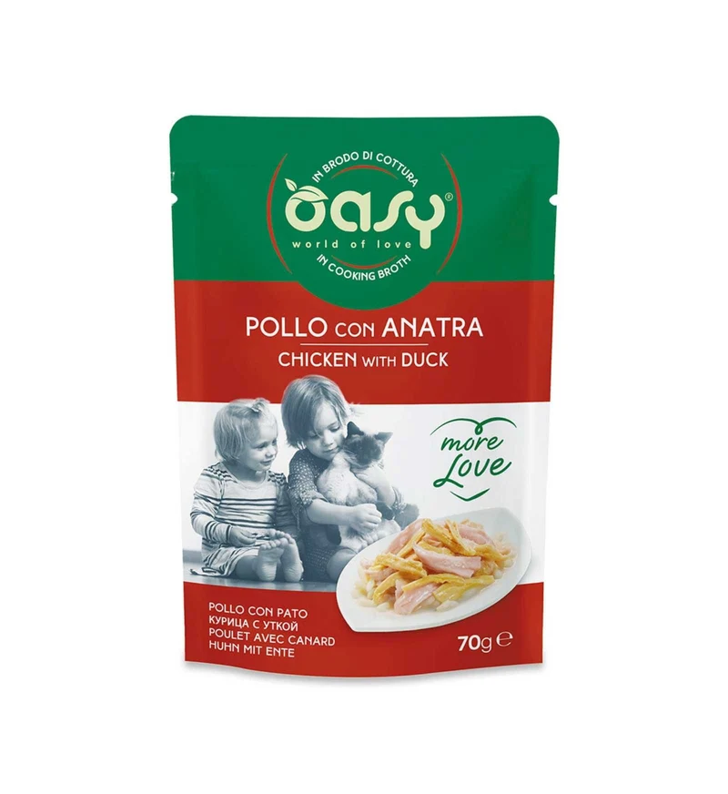 OASY MORE LOVE GATTO POLLO CON ANATRA DA 70 GR IN BUSTA