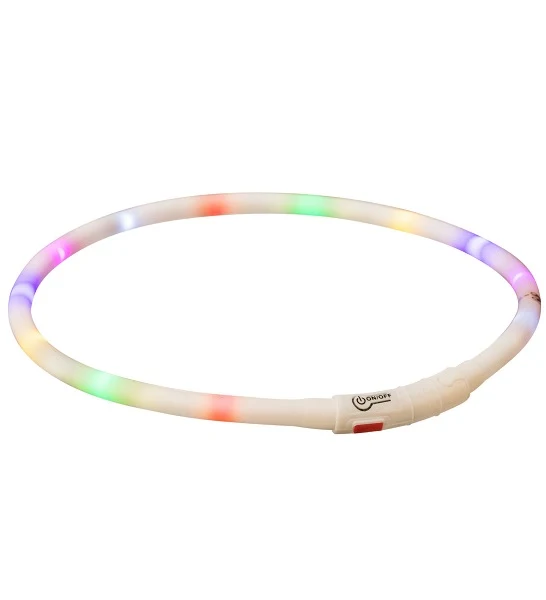 Trixie USB Flash Light Silicone Collar with Multicoulor Lights 70x1cm