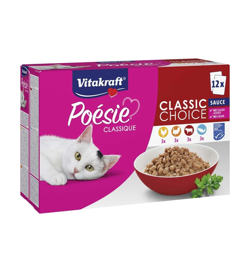 VITAKRAFT GATTO POESIE CLASSIQUE CHOICE SAUCE MULTIPACK 12 BUSTE DA 85 GR
