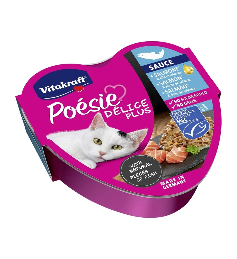 VITAKRAFT GATTO POESIE DELICE PLUS SALMONE DA 85 GR IN VASCHETTA