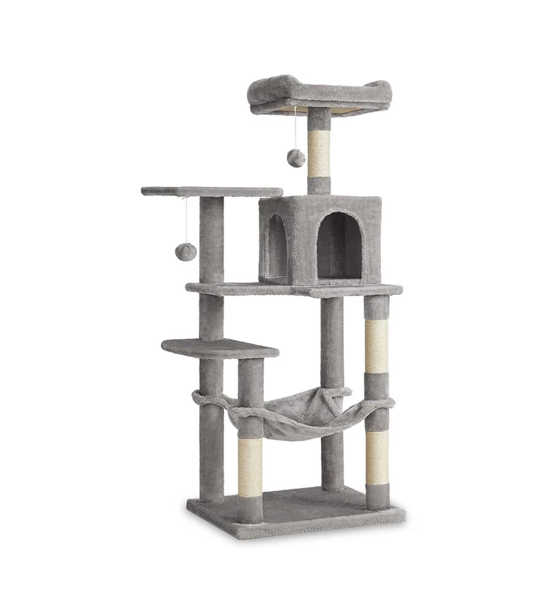 VITAKRAFT GATTO TIRAGRAFFI MULTIPIANO CON AMACA E CUCCETTE GRIGIO