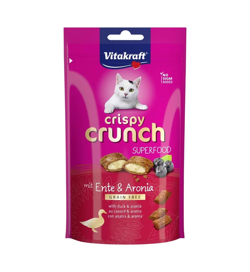 VITAKRAFT GATTO SNACK CRISPY CRUNCH CON ANATRA E ARONIA 60 GR