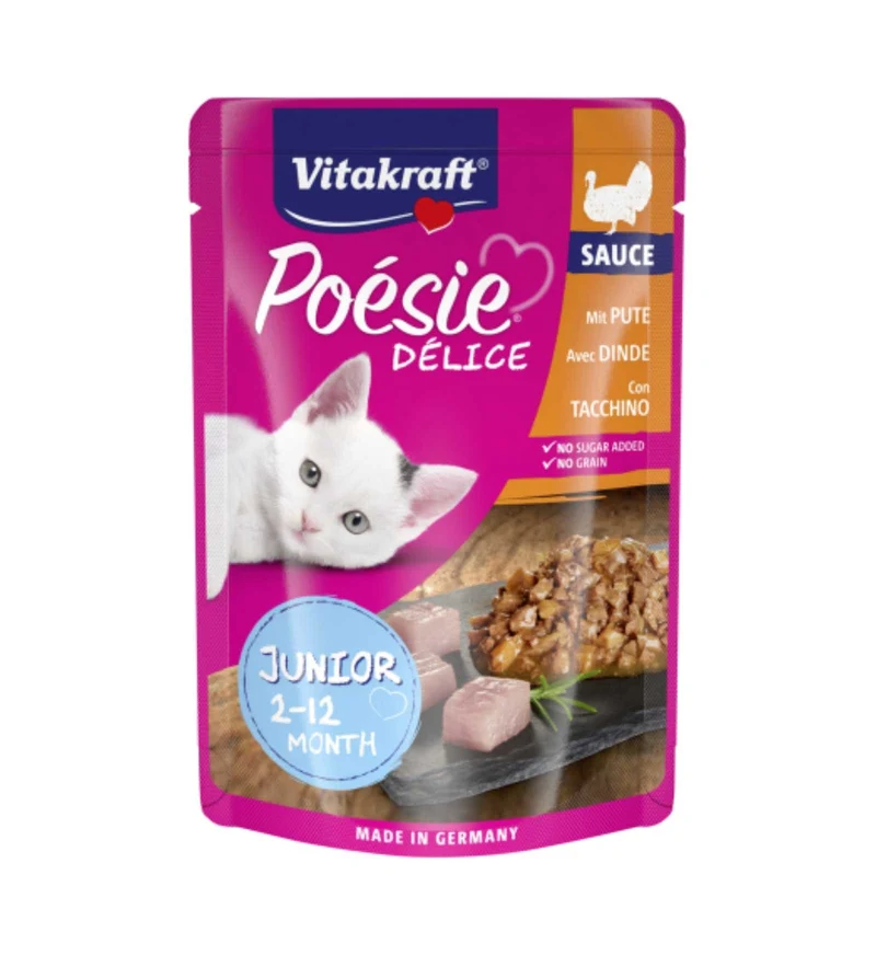 VITAKRAFT GATTO POESIE SAUCE DELICE JUNIOR PETTO DI TACCHINO DA 85 GR IN BUSTA