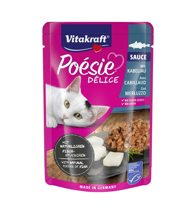 VITAKRAFT GATTO POESIE SAUCE DELICE MERLUZZO DA 85 GR IN BUSTA