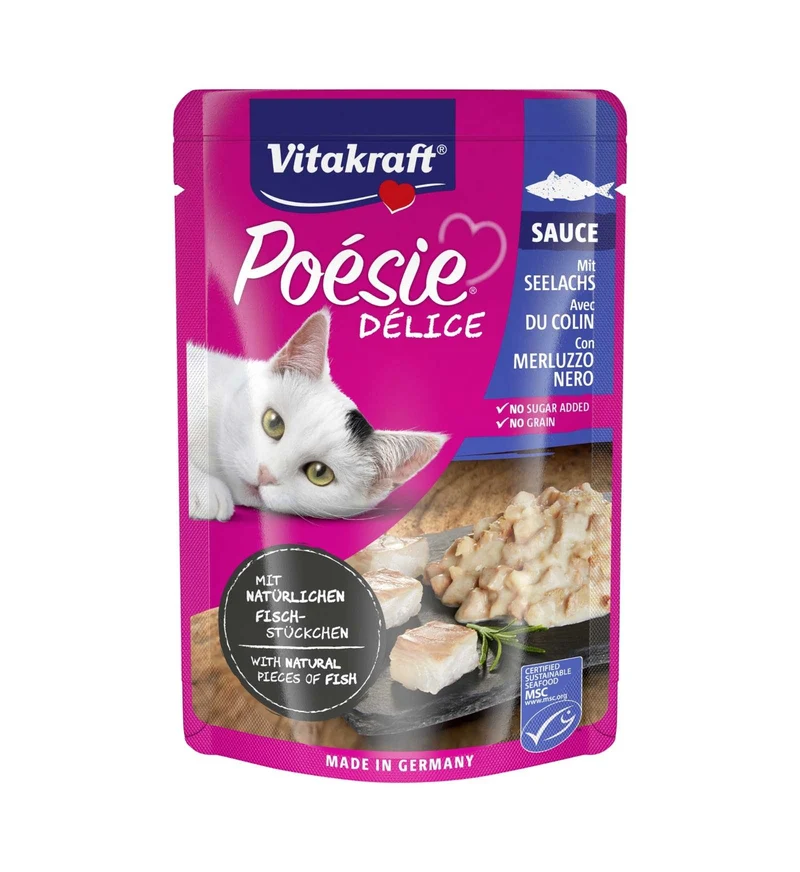 VITAKRAFT GATTO POESIE SAUCE DELICE MERLUZZO NERO DA 85 GR IN BUSTA