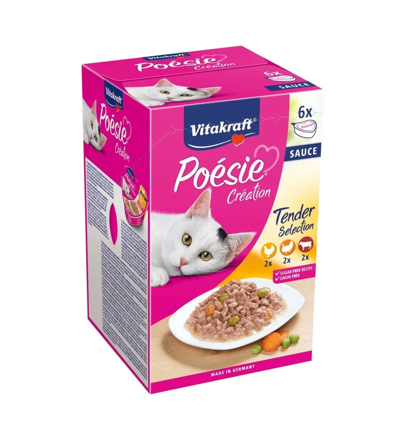 VITAKRAFT GATTO POESIE CREATION SAUCE TENDER SELECTION MULTIPACK 6 VASCHETTE DA 85 GR