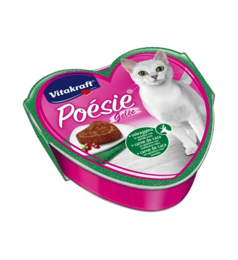 VITAKRAFT GATTO POESIE GELEE SELVAGGINA CON MIRTILLI ROSSI IN GELATINA DA 85 GR IN VASCHETTA