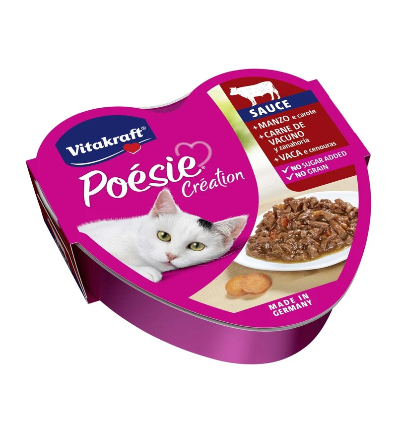 VITAKRAFT GATTO POESIE SAUCE MANZO E CAROTE IN SALSA DA 85 GR IN VASCHETTA