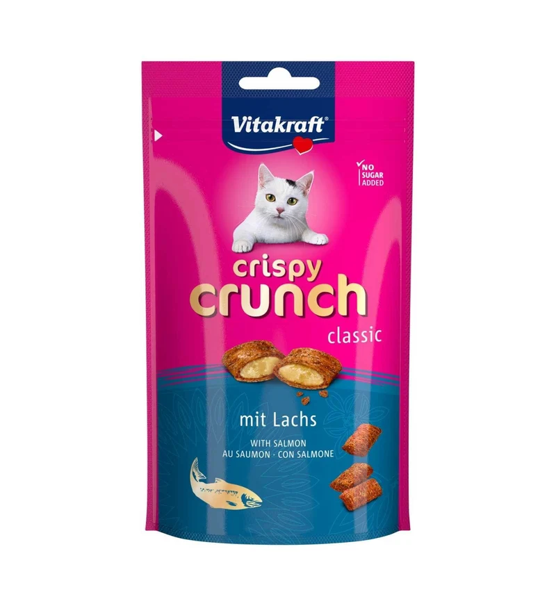 VITAKRAFT GATTO SNACK CRISPY CRUNCH CON RIPIENO DI SALMONE 60 GR