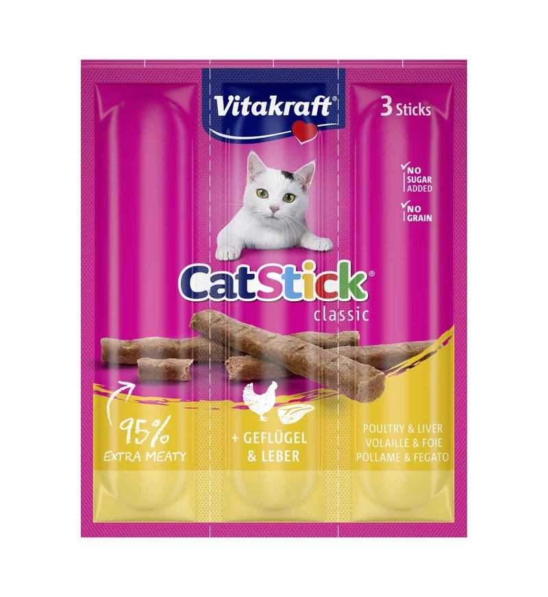 VITAKRAFT GATTO SNACK CAT STICK POLLO E FEGATO 3 PEZZI 18 GR