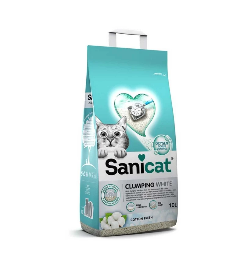 SANICAT LETTIERA GATTO CLUMPING WHITE COTTON DA 10 LITRI