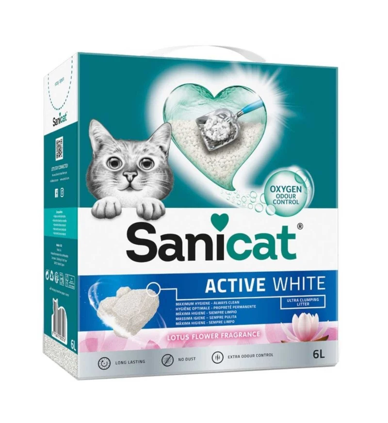 SANICAT GATTO LETTIERA ACTIVE WHITE LOTUS FLOWER DA 6 LITRI