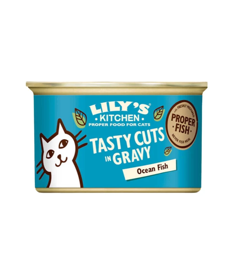 LILY'S KITCHEN GATTO ADULT TASTY CUTS IN GRAVY PESCE OCEANICO DA 85 GR IN LATTINA