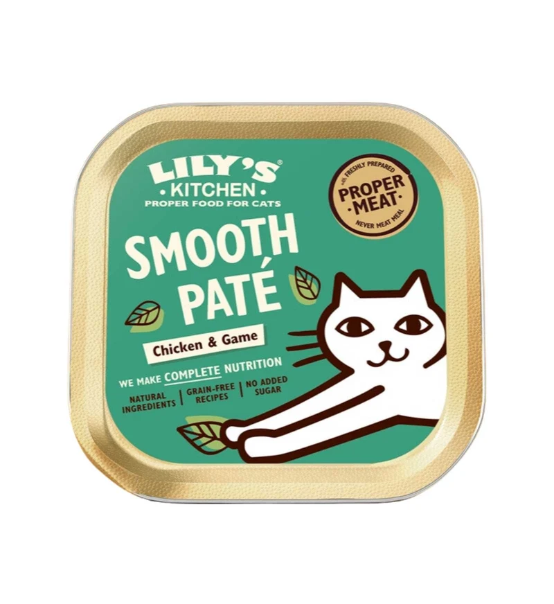 LILY'S KITCHEN GATTO ADULT SMOOTH PATE' POLLO E SELVAGGINA DA 85 GR IN VASCHETTA