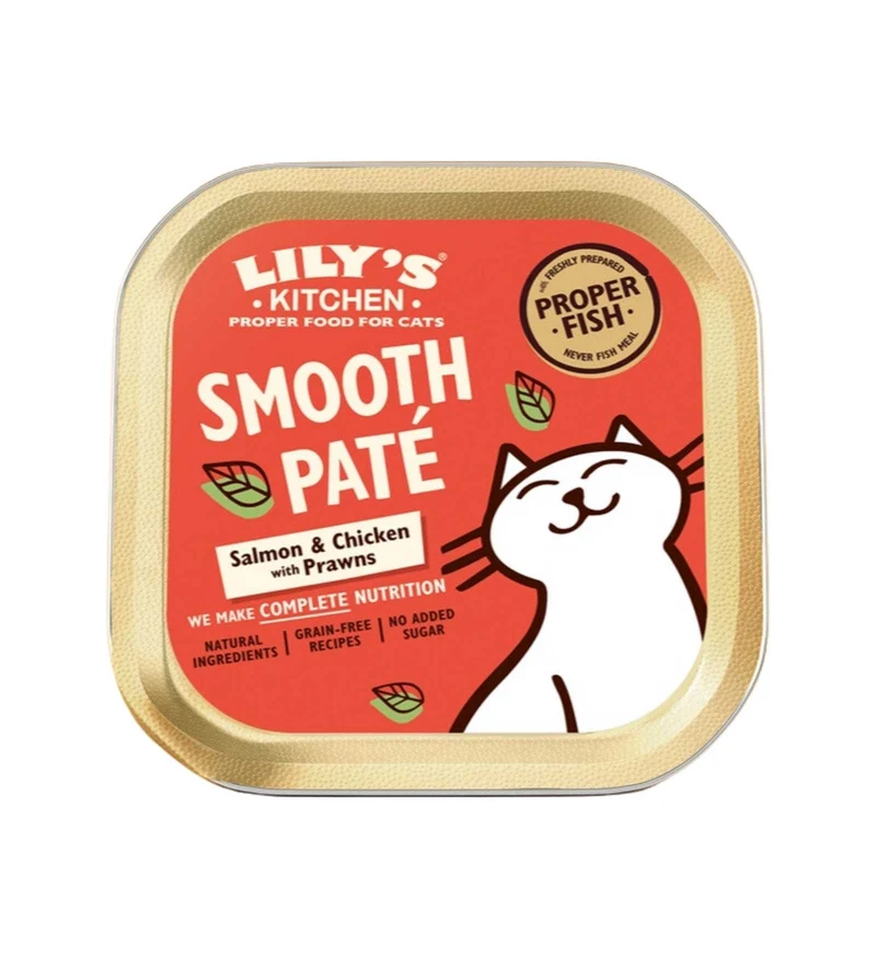 LILY'S KITCHEN GATTO ADULT SMOOTH PATE' SALMONE E POLLO DA 85 GR IN VASCHETTA