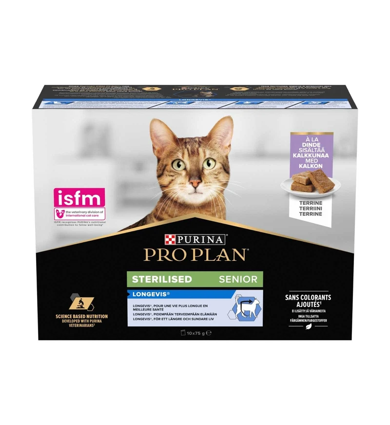PURINA PRO PLAN GATTO STERILIZZATO SENIOR 7 + AL TACCHINO 10 BUSTE DA 75 GR
